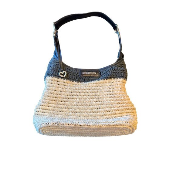 Brighton Handbags - Brighton Straw Purse Leather Detail Shoulder Strap Silver Hardware